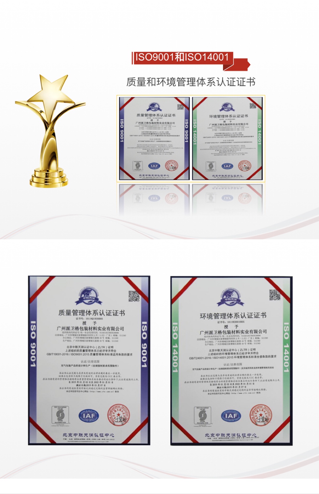 派卫格顺利通过ISO9001和ISO14001双体系认证 
